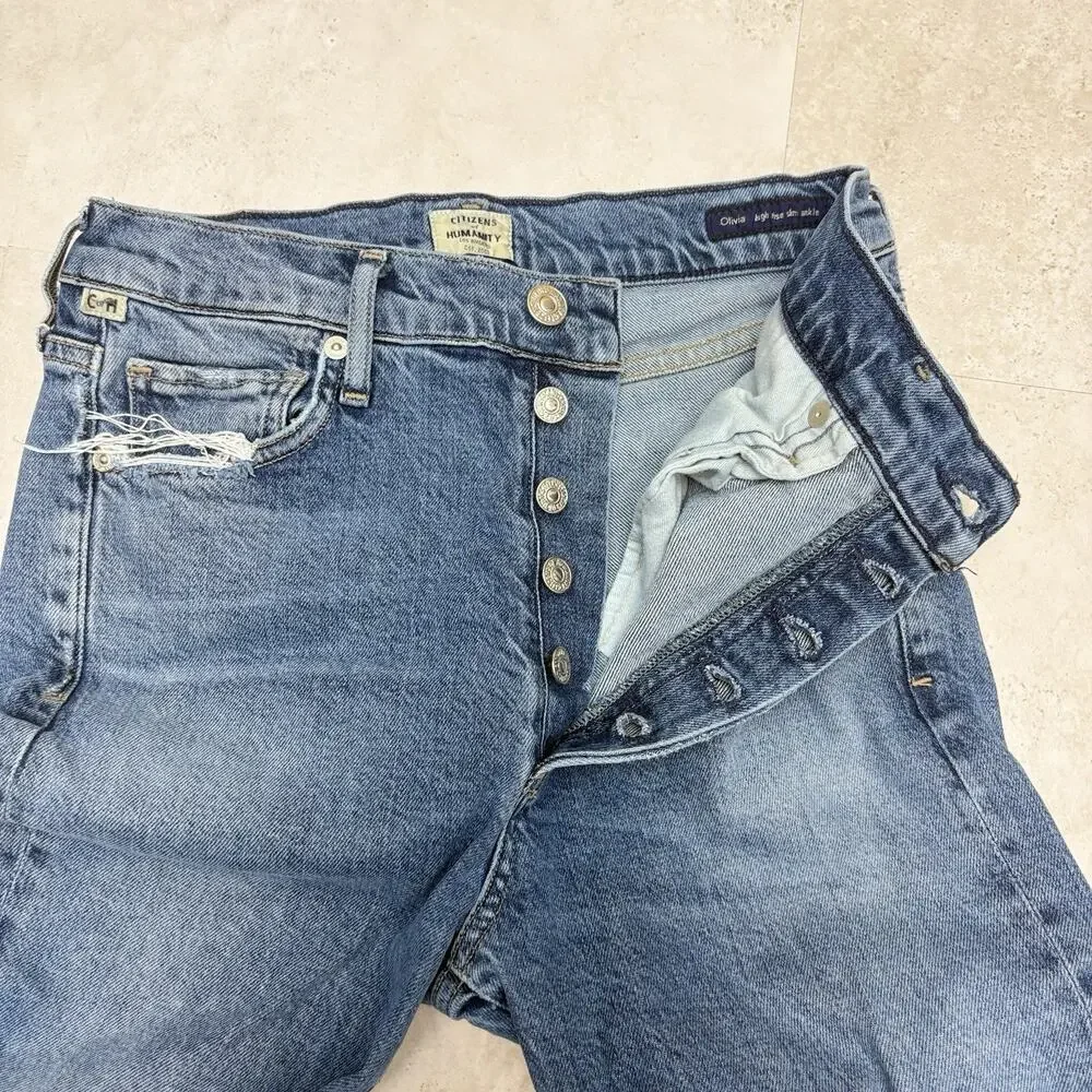 Citizens of Humanity Jeans Olivia Premium Vintage High Rise Slim Distressed 26
